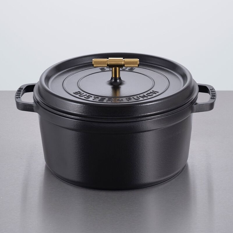 Buster+Punch rund gryte 28 cm, messingknott