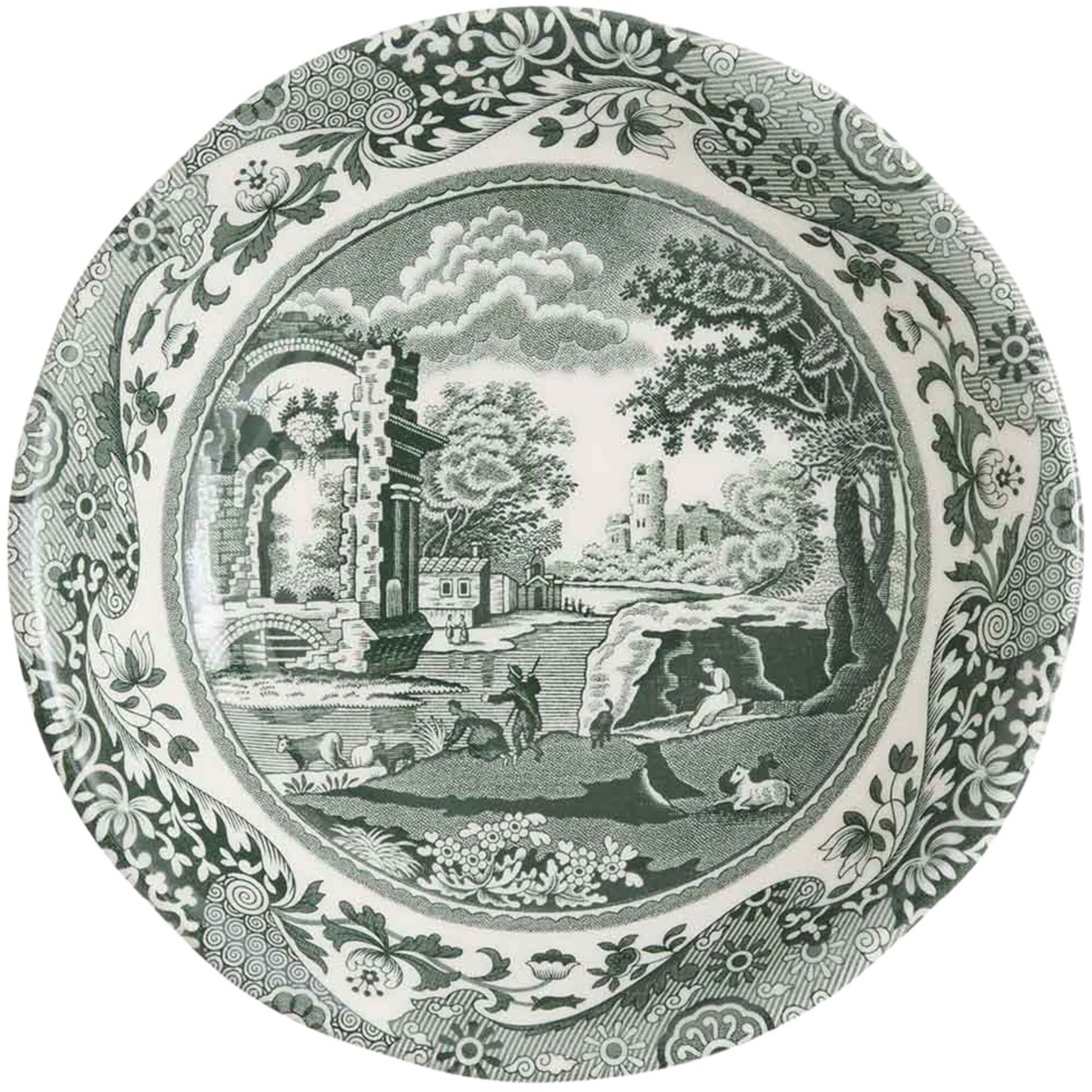 Spode Heritage Green Italian skål 15 cm, grøn/hvid