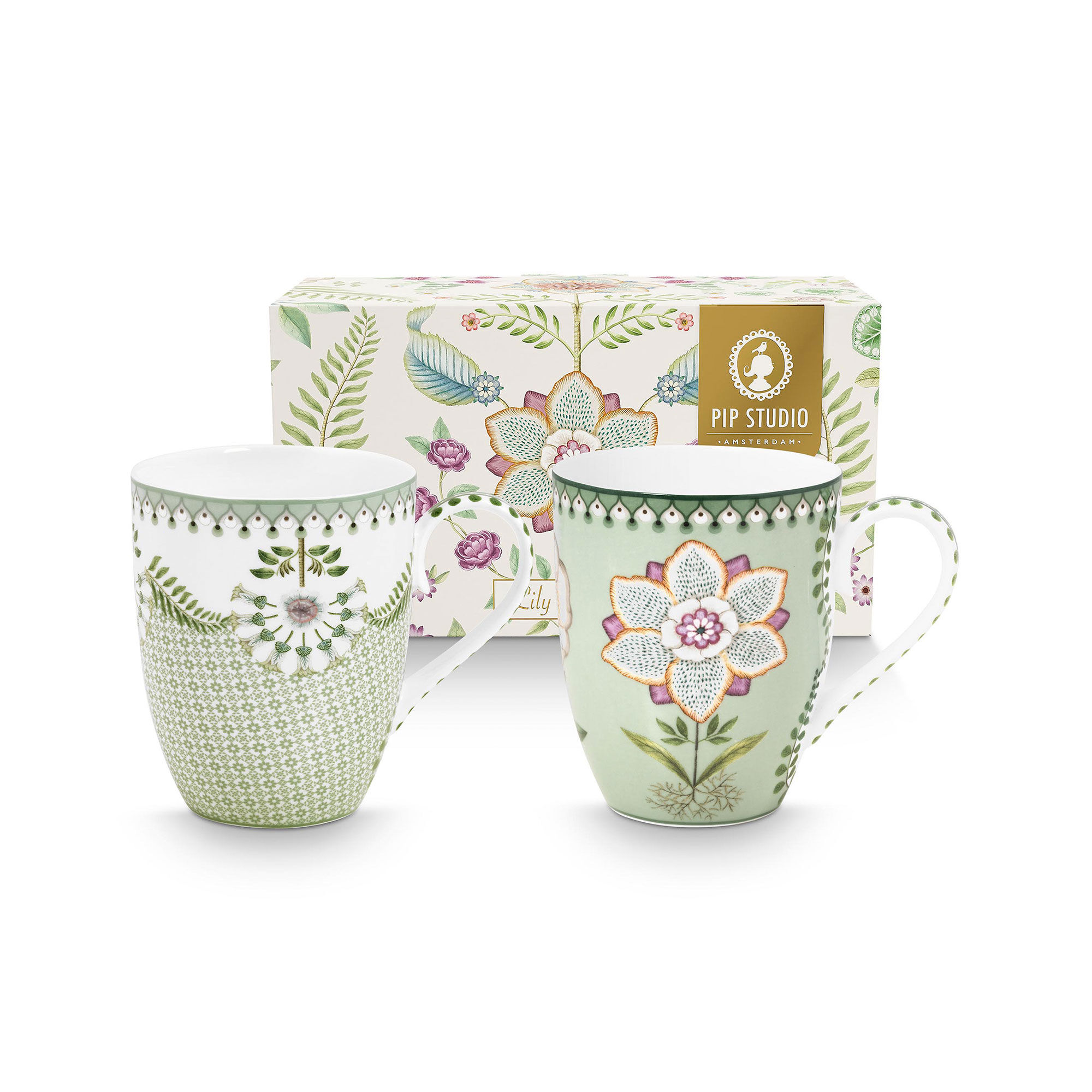PIP Studio Lily og Lotus krus 35 cl 2-pakning