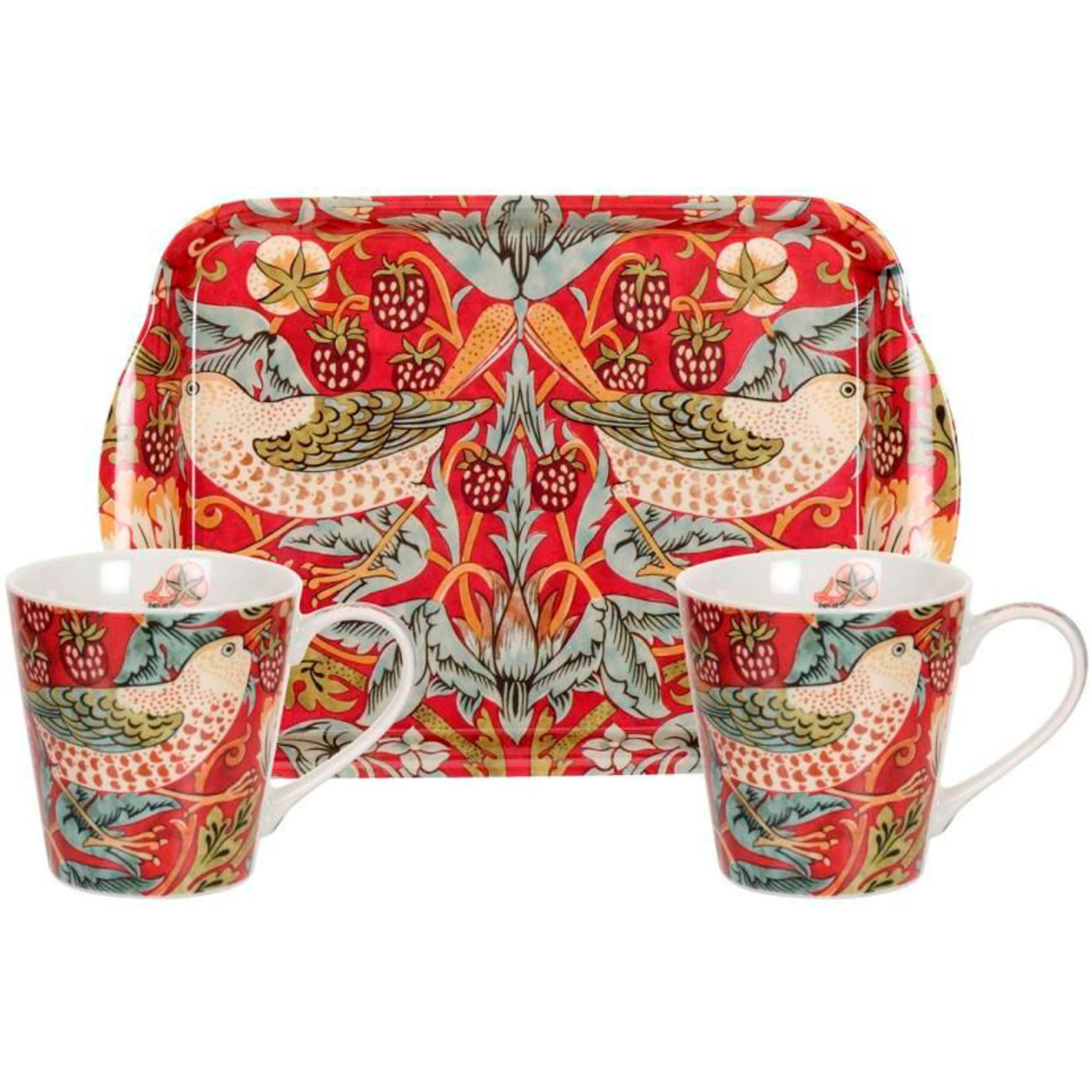 Strawberry Thief Röd Mugg & Brickset