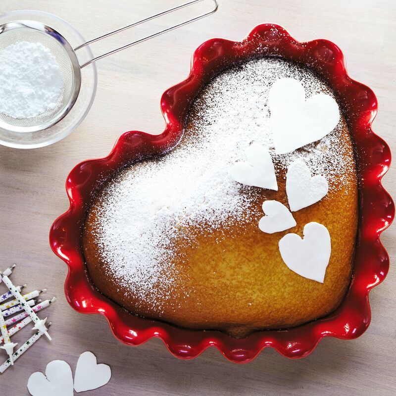 Hjärta pajform 1,5 liter, röd