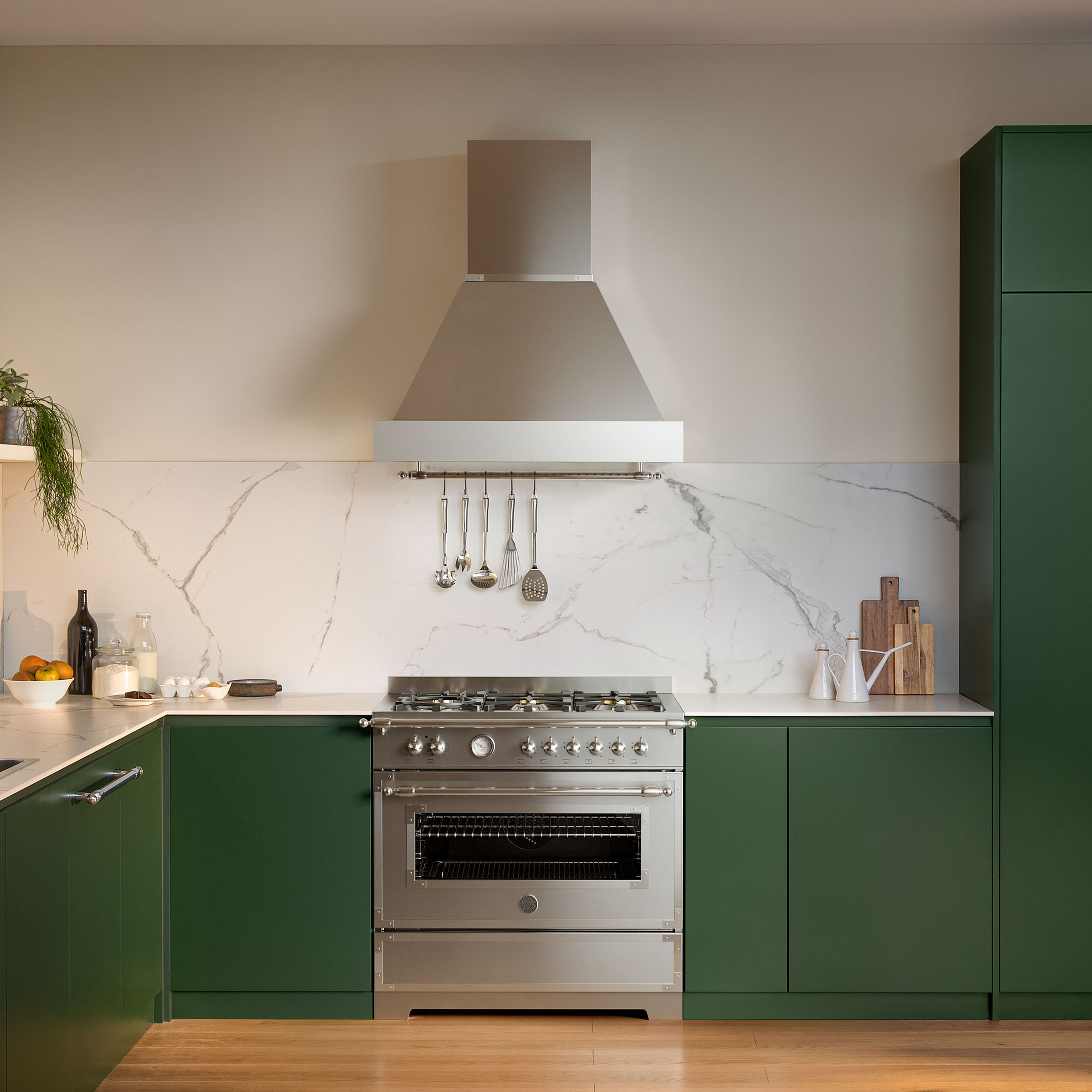 Bertazzoni HER96L1EXT Heritage Gaskomfur 90 cm med enkelovn og 6 brændere, rustfrit stål