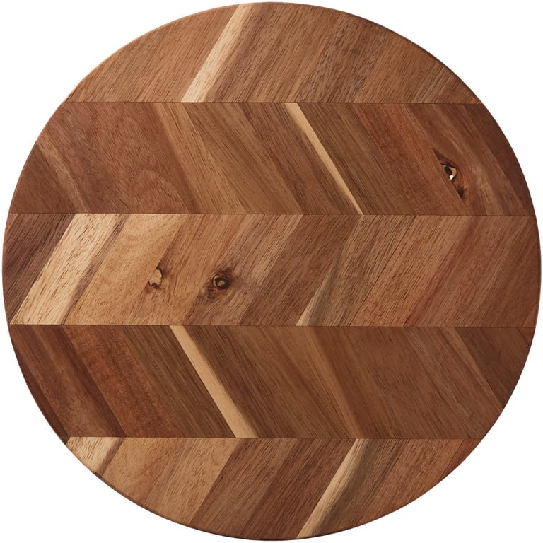 Herringbone pyöreä leikkuulauta, 28 cm, akaasiapuu