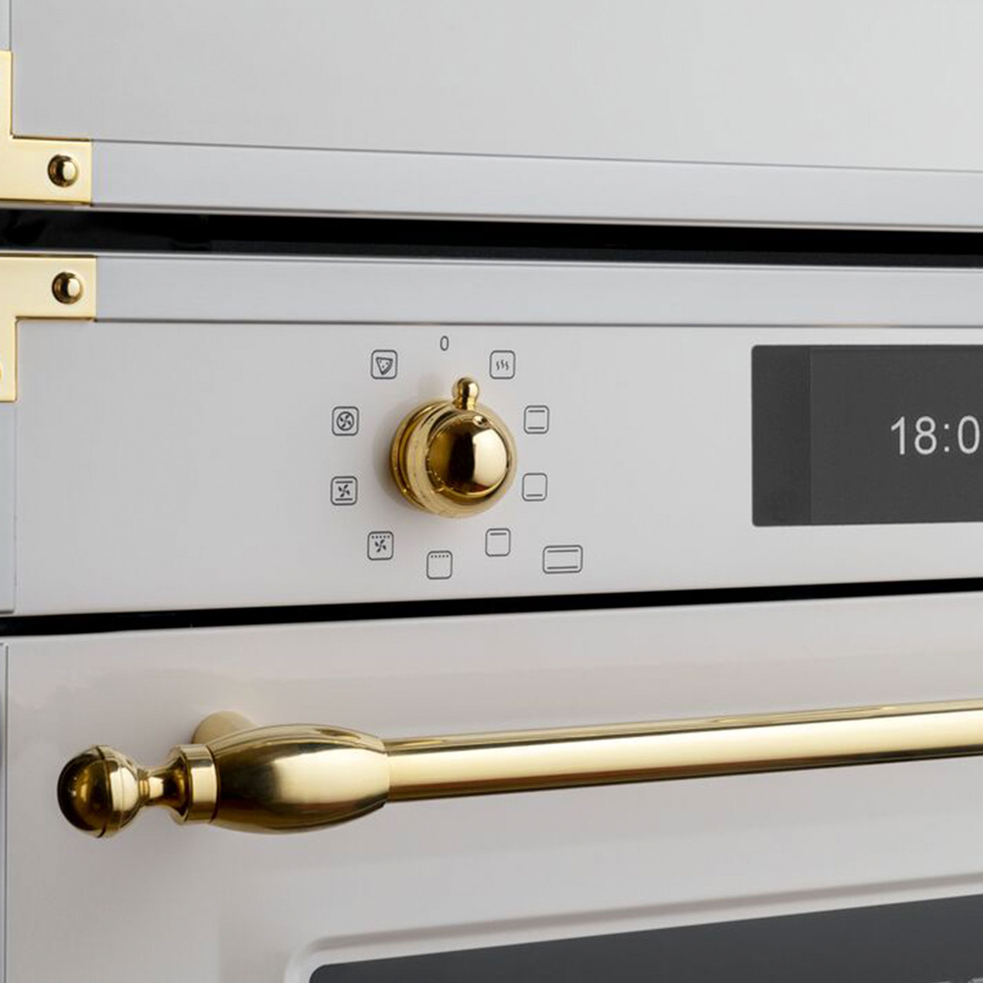 FHER4077MTAG3 Heritage kombiovn med mikrobølgefunktion, elfenbenshvid/guld