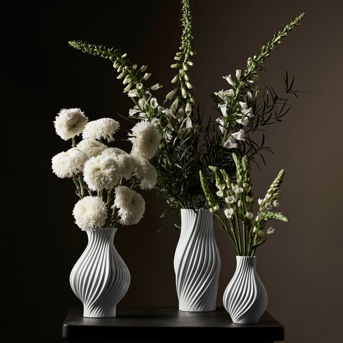 Lyngby Porcelæn Twist vase 18 cm, hvit