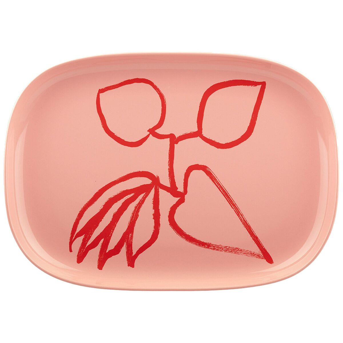 serveringsfat 23x32 cm, röd/rosa