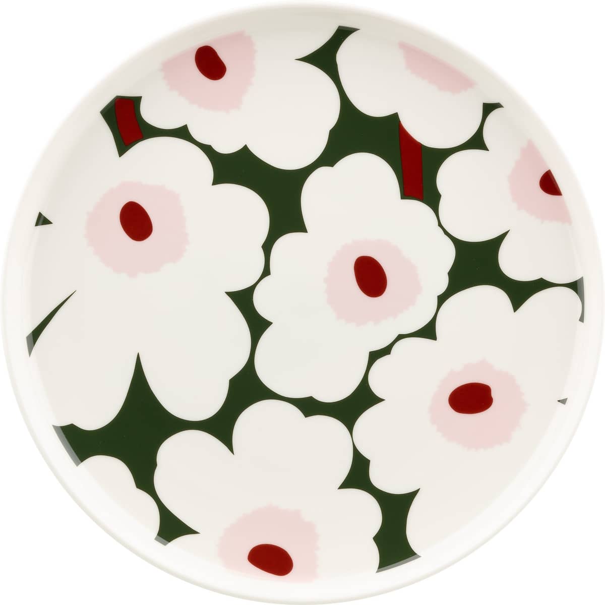 Unikko lautanen 25 cm, punainen/ruskea
