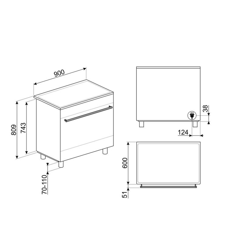 C9IMMB2 Induktioliesi Classic 90 cm, musta