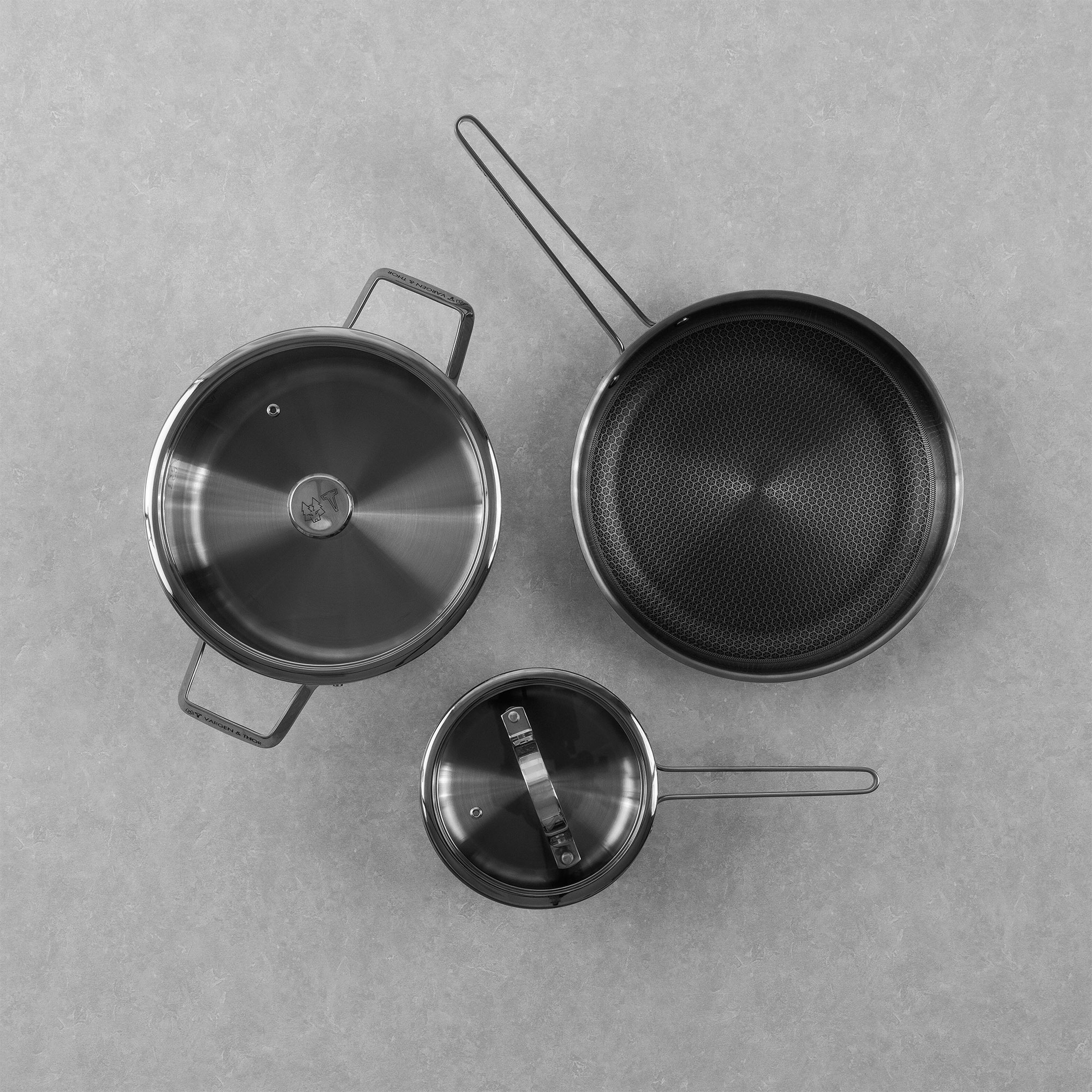 Vargen & Thor MJÖLNER.2 stegepande- & grydesæt 3 dele
