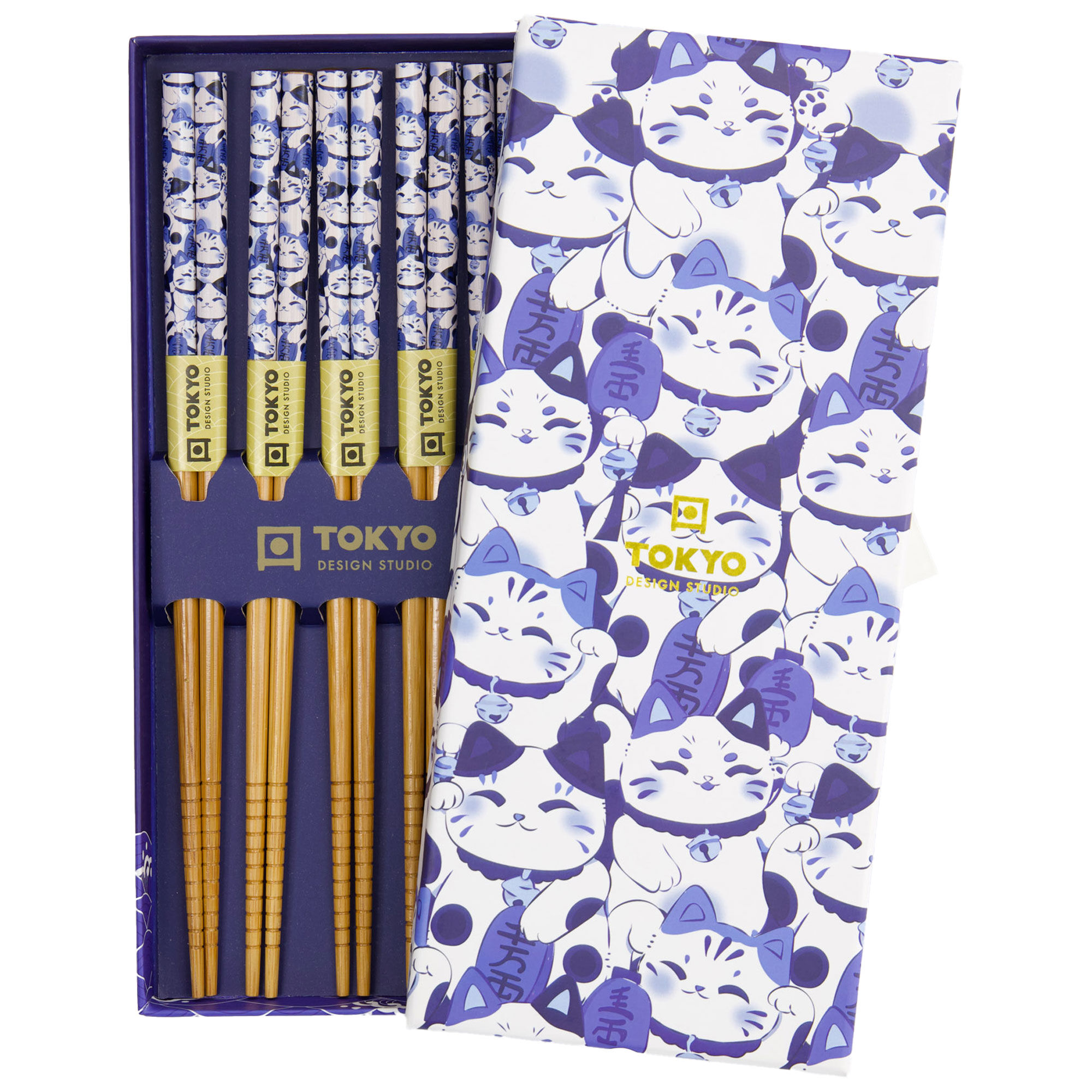 Tokyo Design Studio Set lucky cat ätpinnar, 5-pack