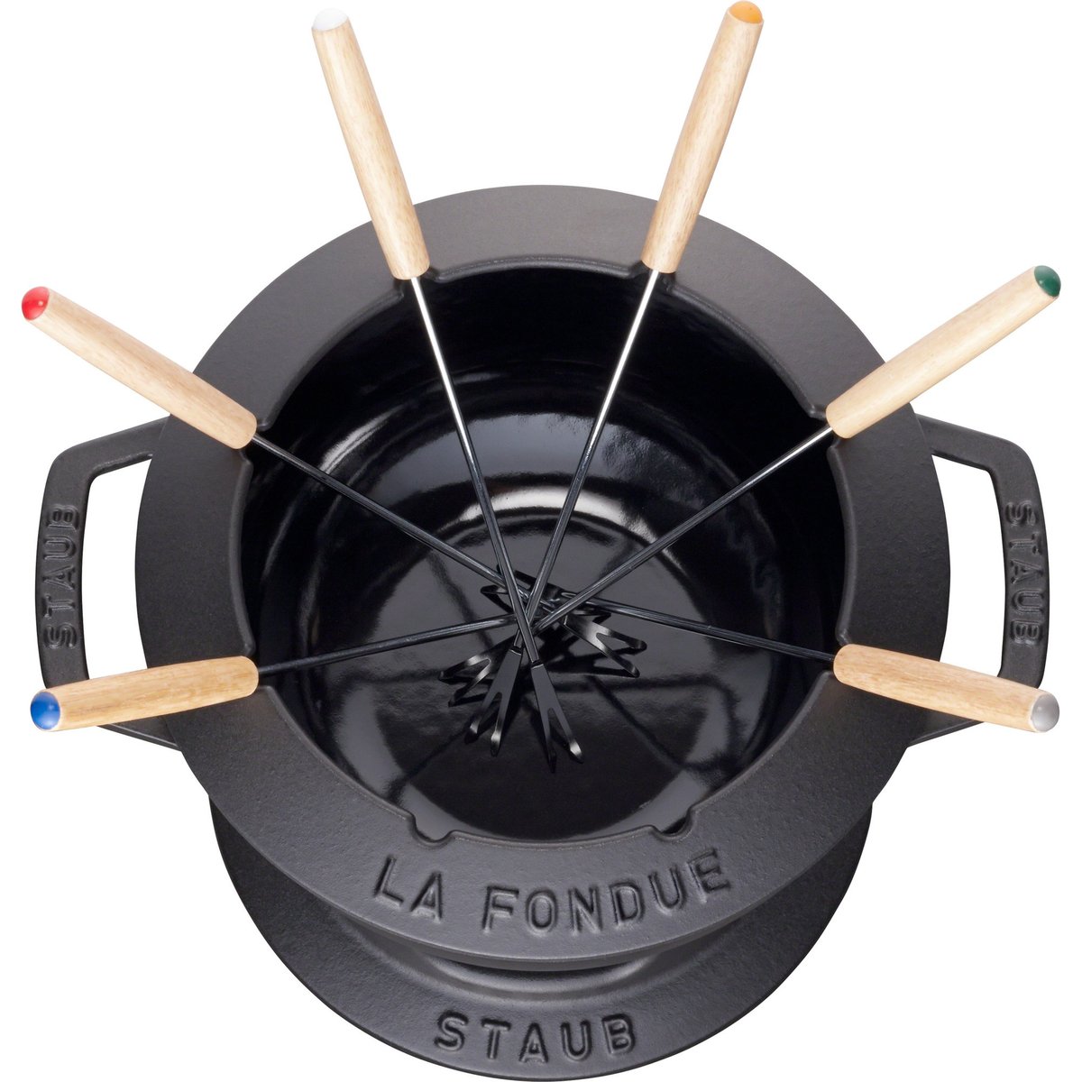 Fondue Sett 20 cm Svart med Blank Innside