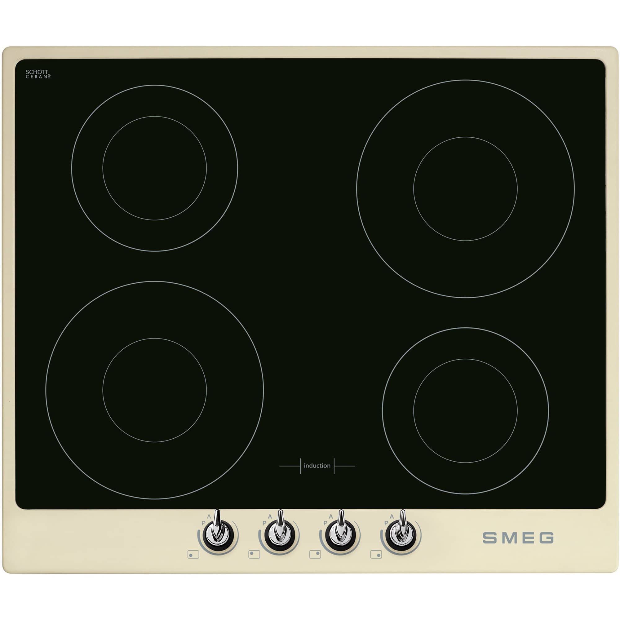 Produktfoto för Smeg 60 cm Victoria Induktionshäll med Ram, Creme