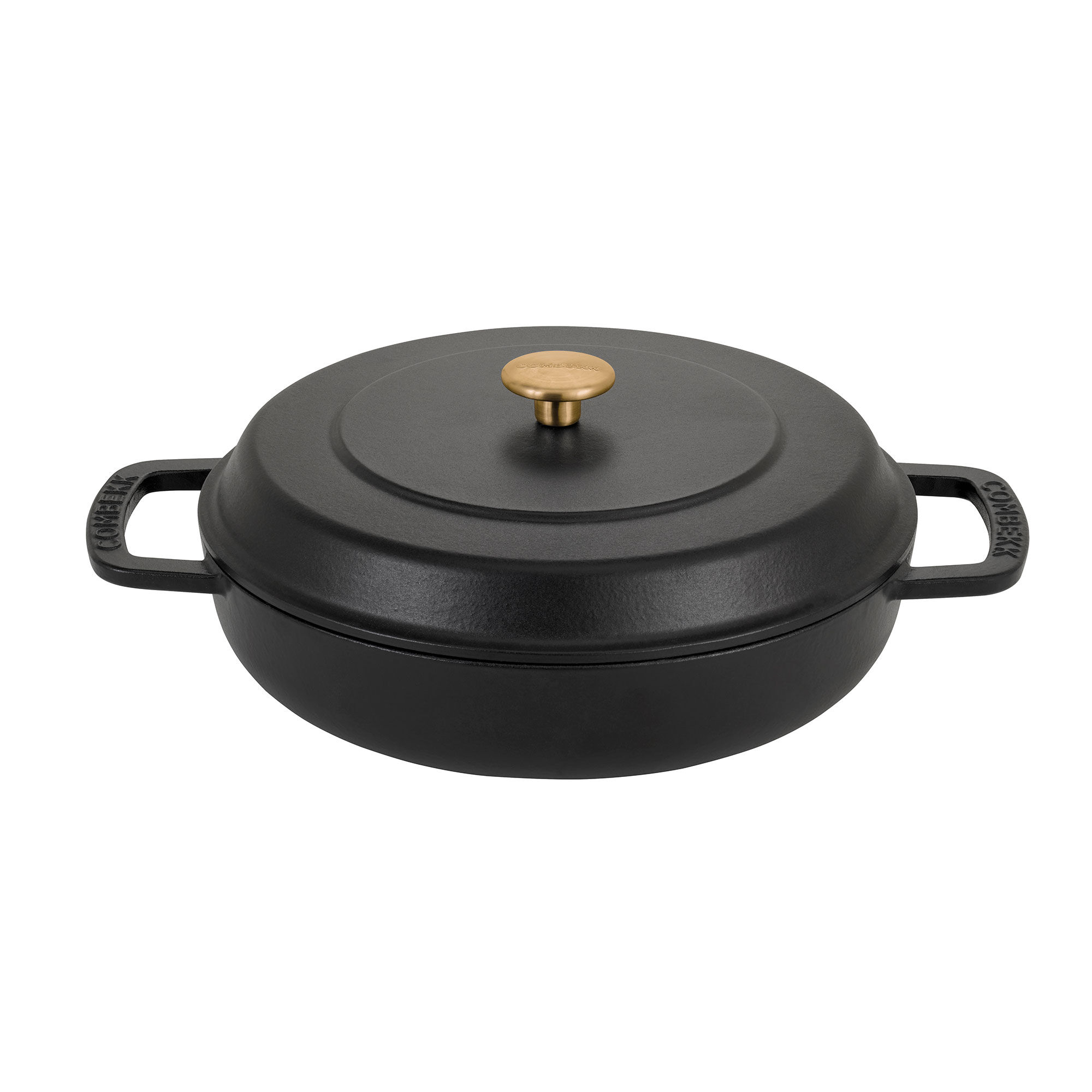 Combekk Lav gryte med lokk 28 cm / 5 liter, svart