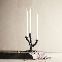 Ava lysestake, antique dark grey