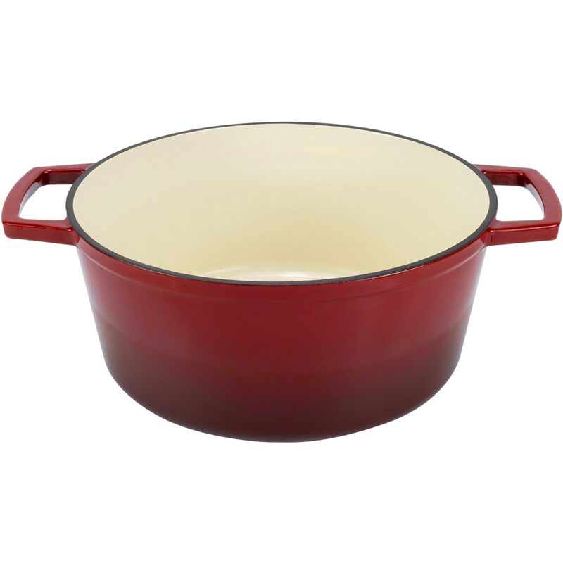Støbejernsgryde 5 liter, rød