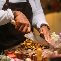 Läderförkläde, brun