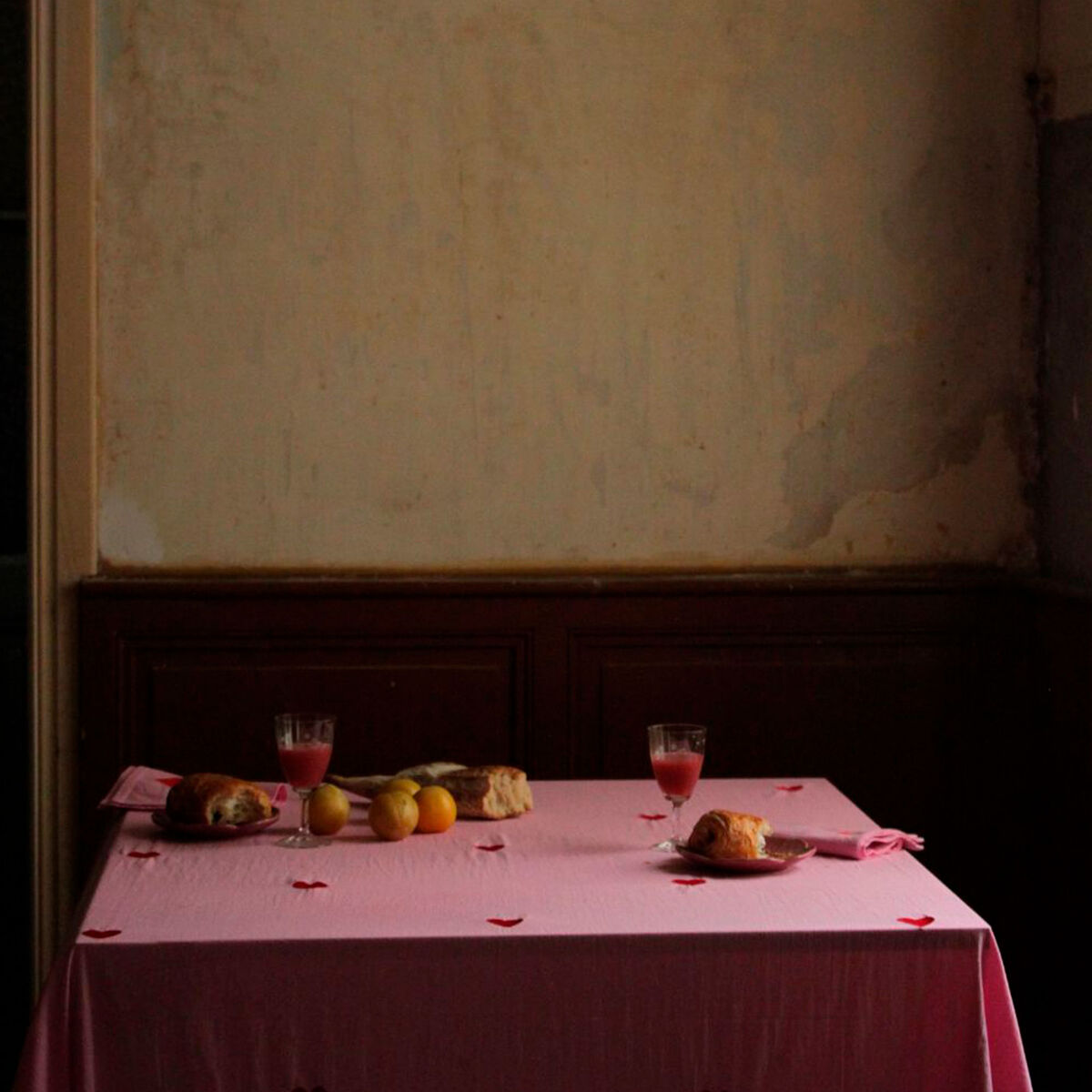 Midnatt Pöytäliina Pink Hearts Rosa 330x145 cm