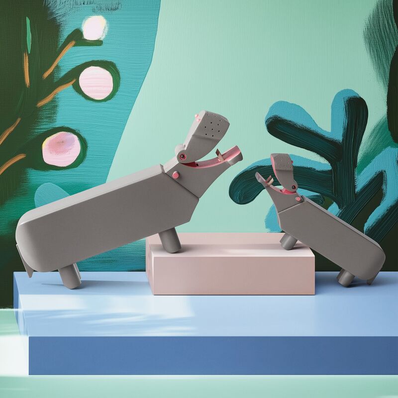 Flodhäst 9 cm, grå