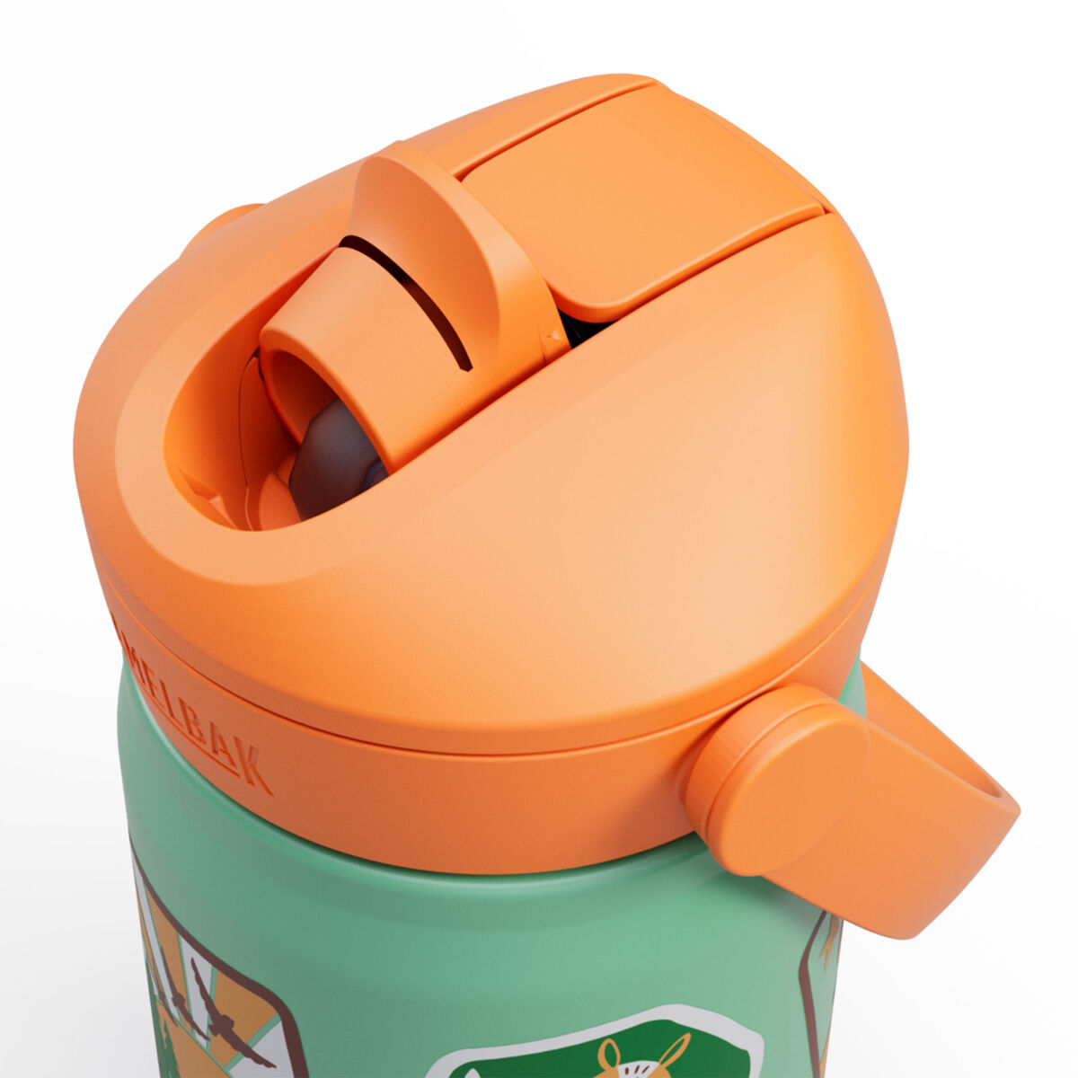 Thrive Flip Straw Kids vesipullo 0,35 litraa, leirimerkkejä