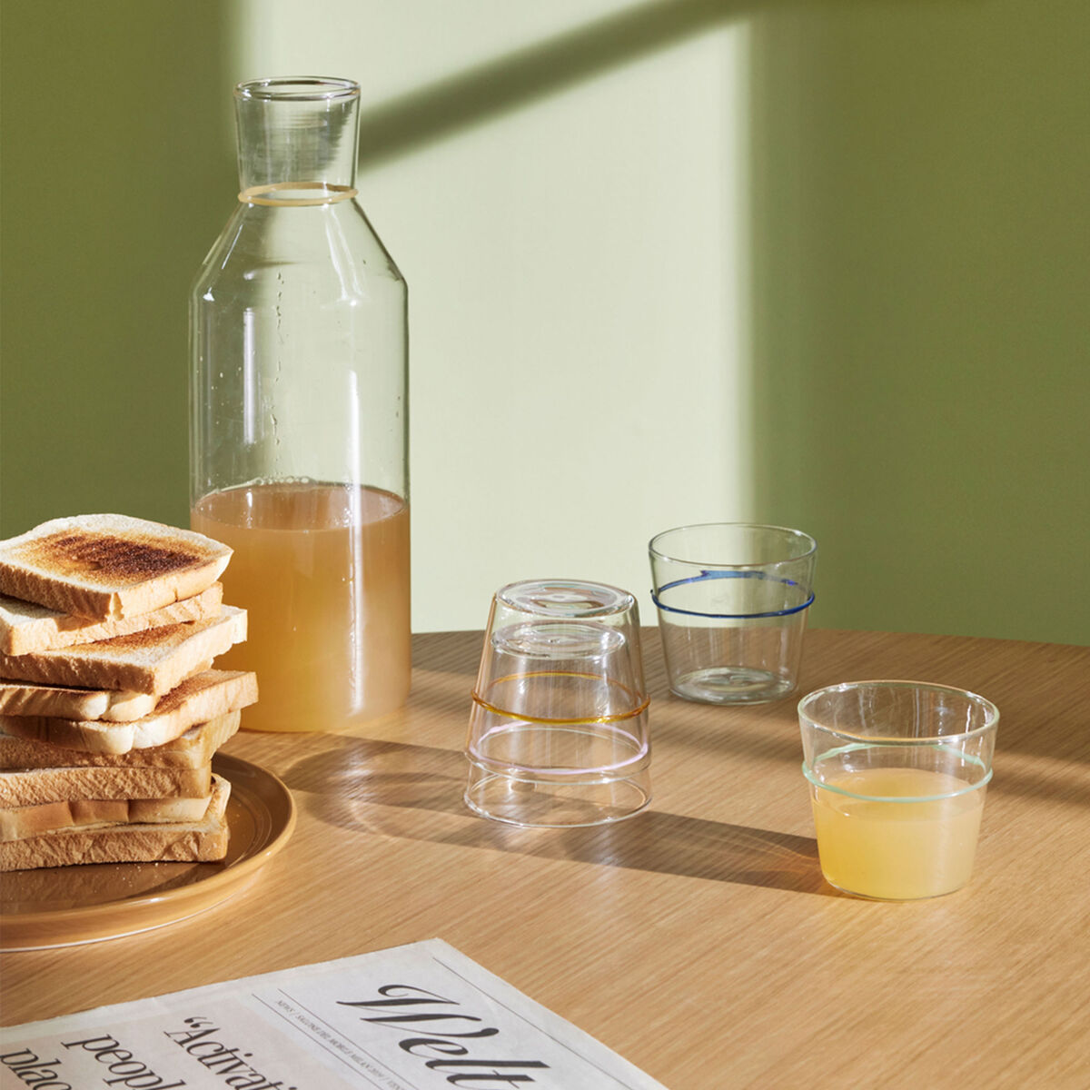 Hübsch Orbit Drikkeglas, klar/gul