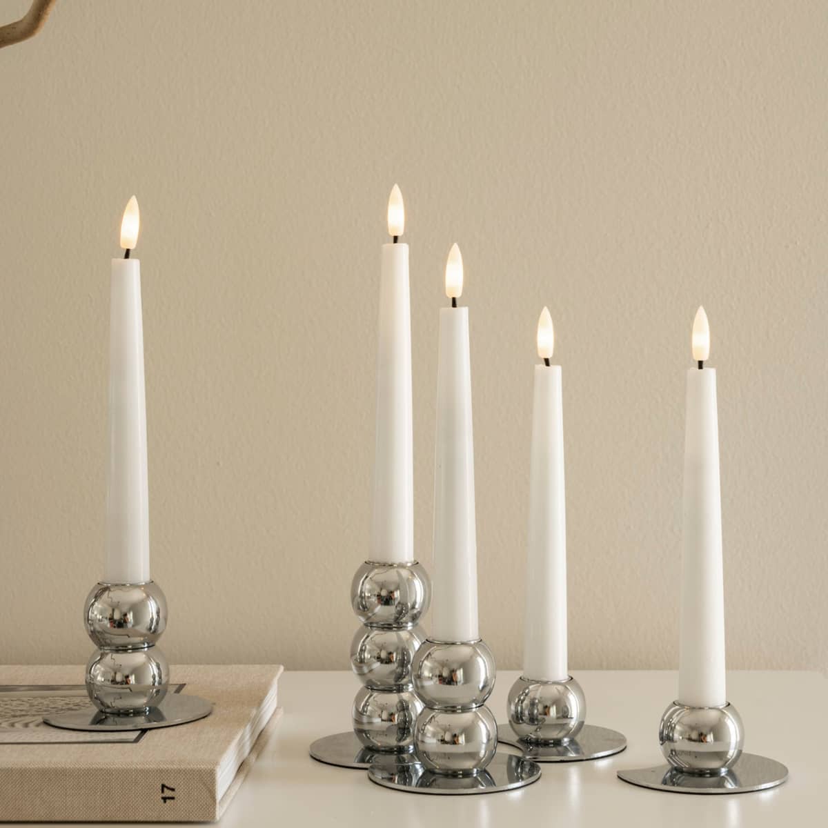 Lykke LED adventtikynttelikkö, kromi
