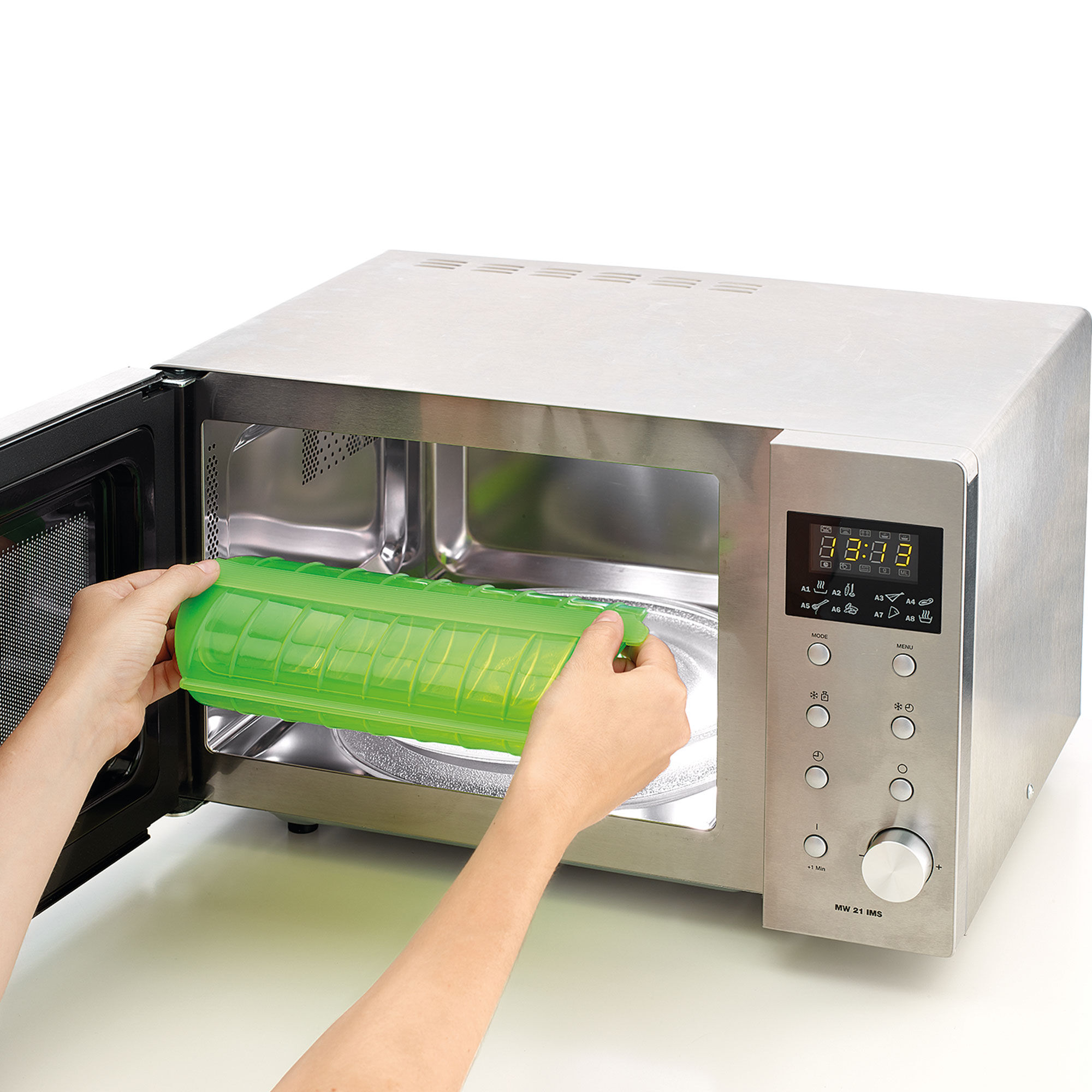 Dampkoger til mikroovn, grøn