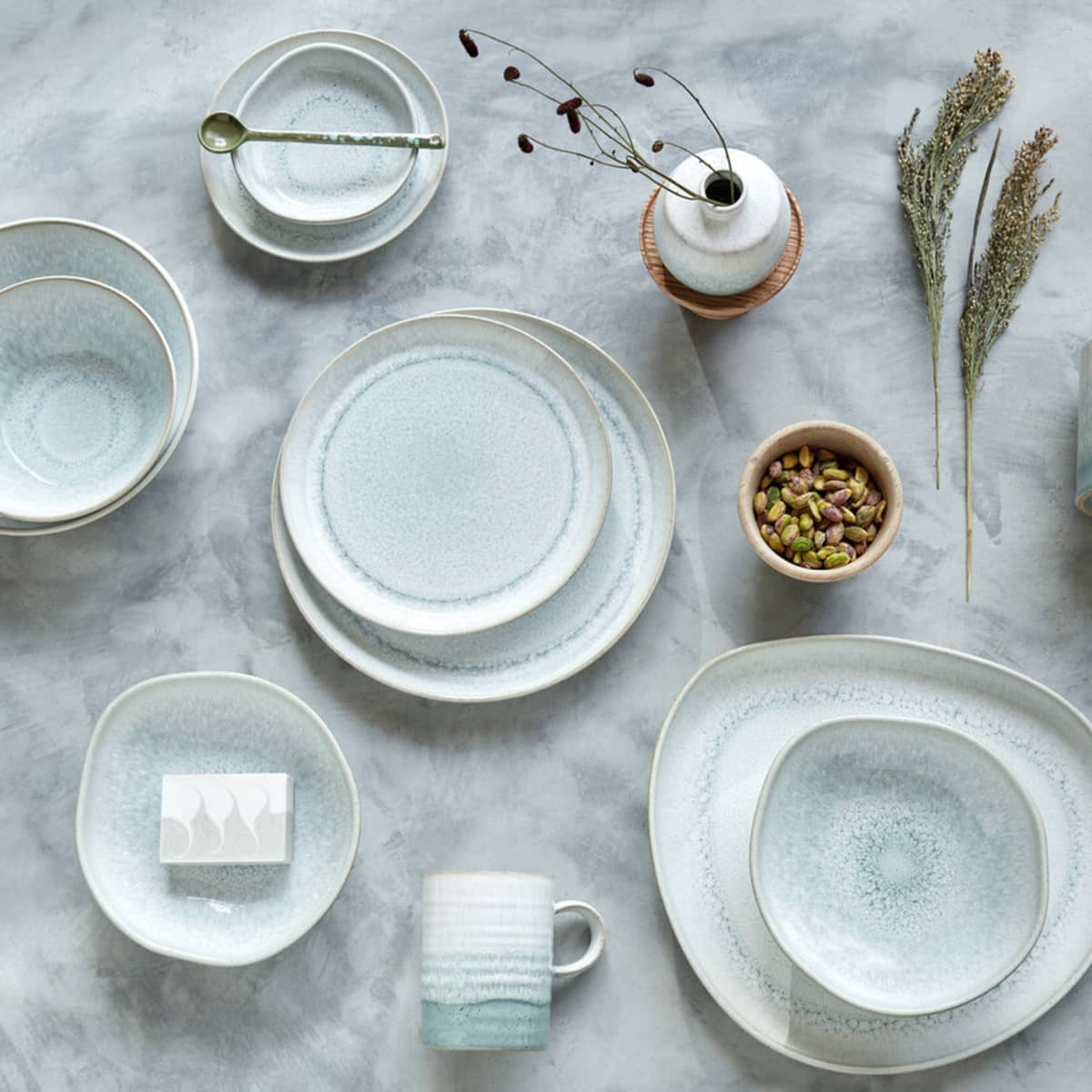 Kiln Green, sæt med 4 medium tallerkner