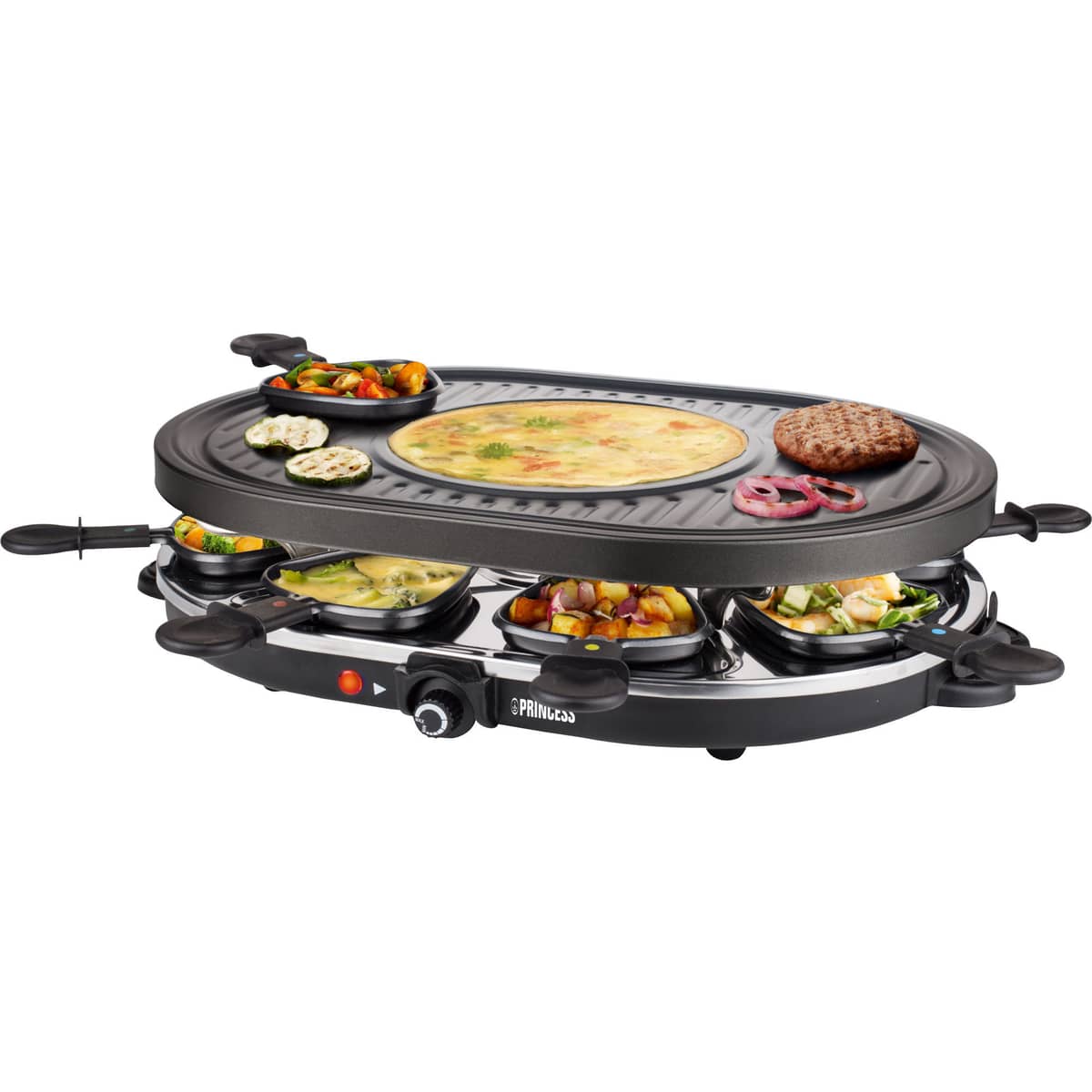 Ovaali raclette-grilli, kahdeksalle hengelle