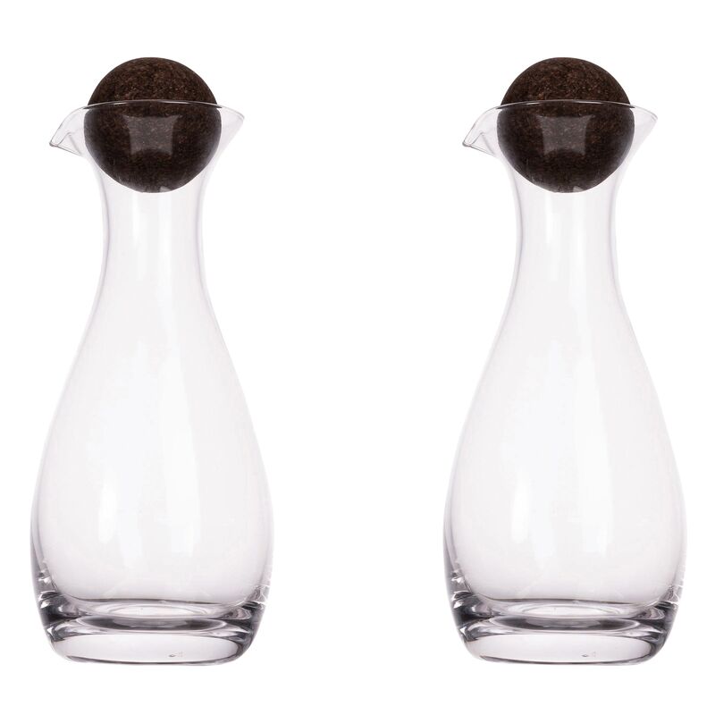 Nature olie-/eddikeflasker med korkkugle, 2 stk.