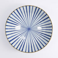 Tokyo Design Studio Natsu Tokusa Ramen skål 1000 ml, blå/vit