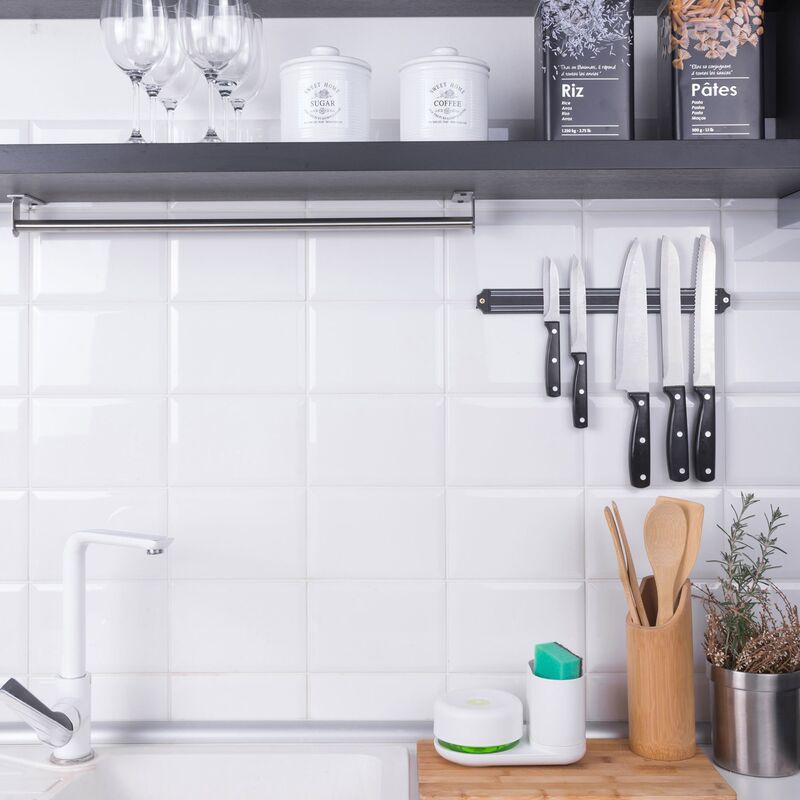 Diskmedelspump med förvaringsställ, vit