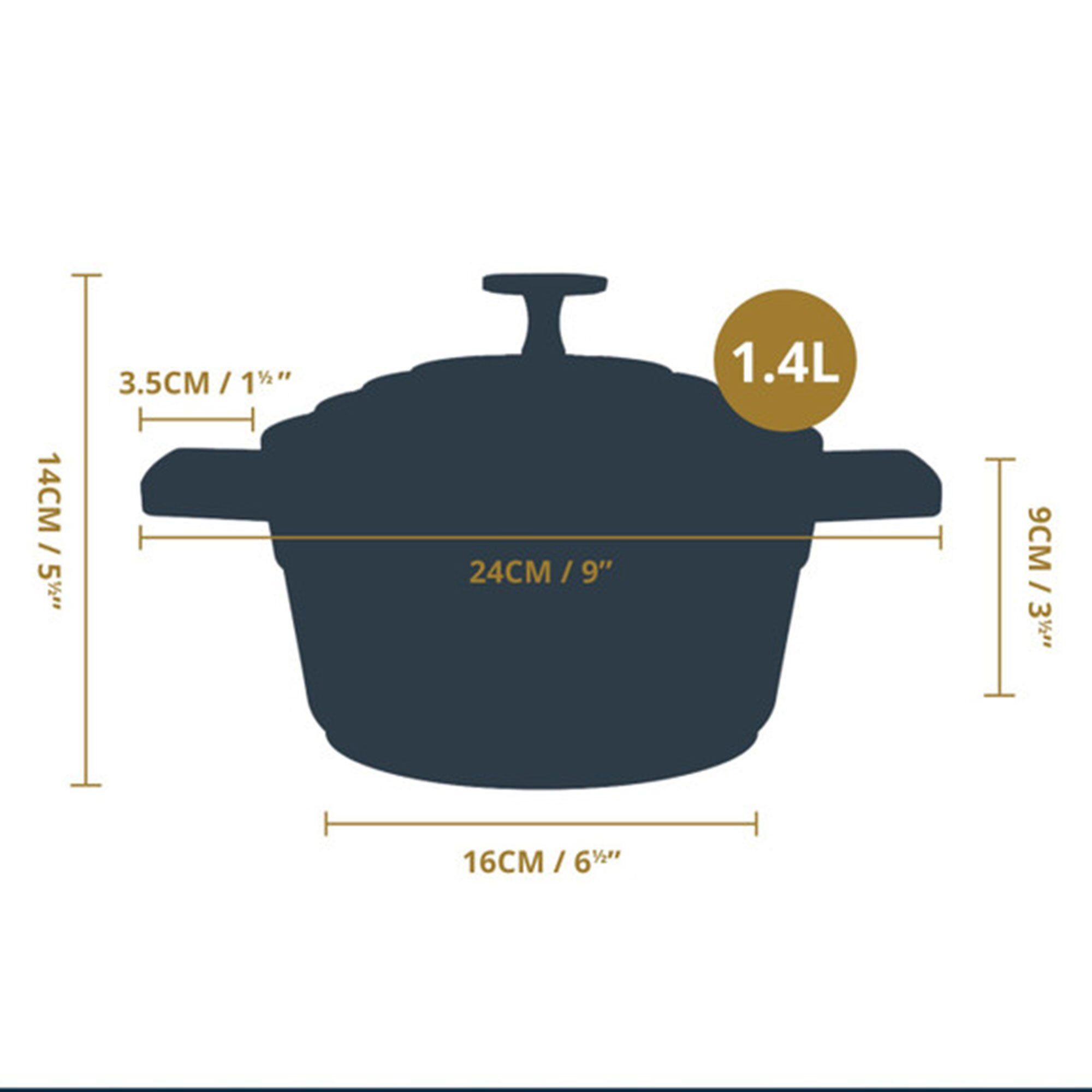 Gryde 1,4 liter, sort