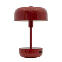 Haipot genopladelig LED bordlampe, mørkerød