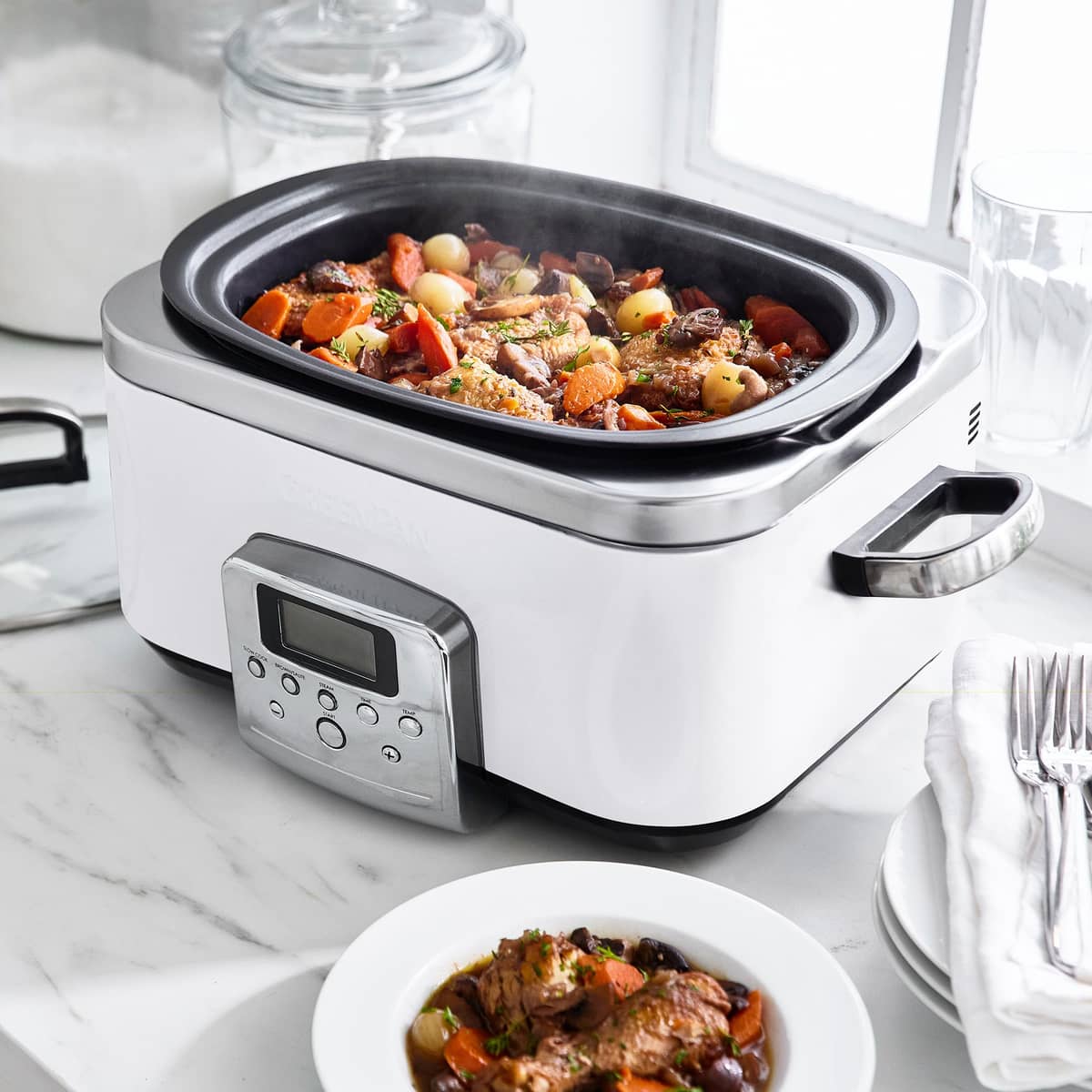 Elite Slow Cooker, cloud cream