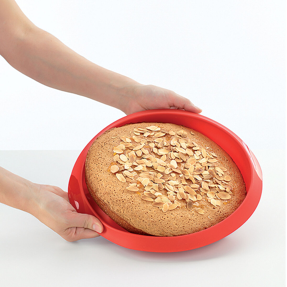 Rund kakeform i silikon 26 cm, rød