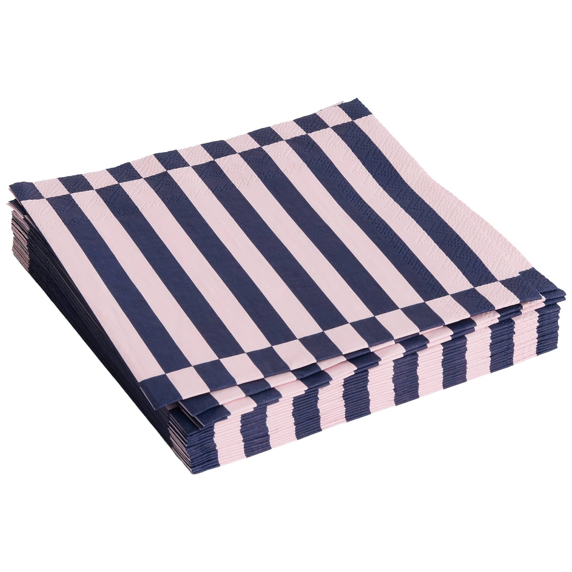 Produktfoto för HAY - Pattern Napkins - Servetter av tyg - Light Pink and Dark Blue - Pillar Stripe / Set of 20 - Lunch - W33 x D33 cm