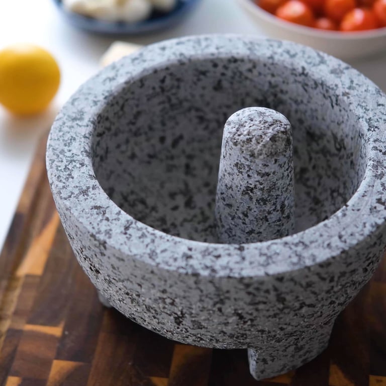 Molcajete morter & pistill, granitt