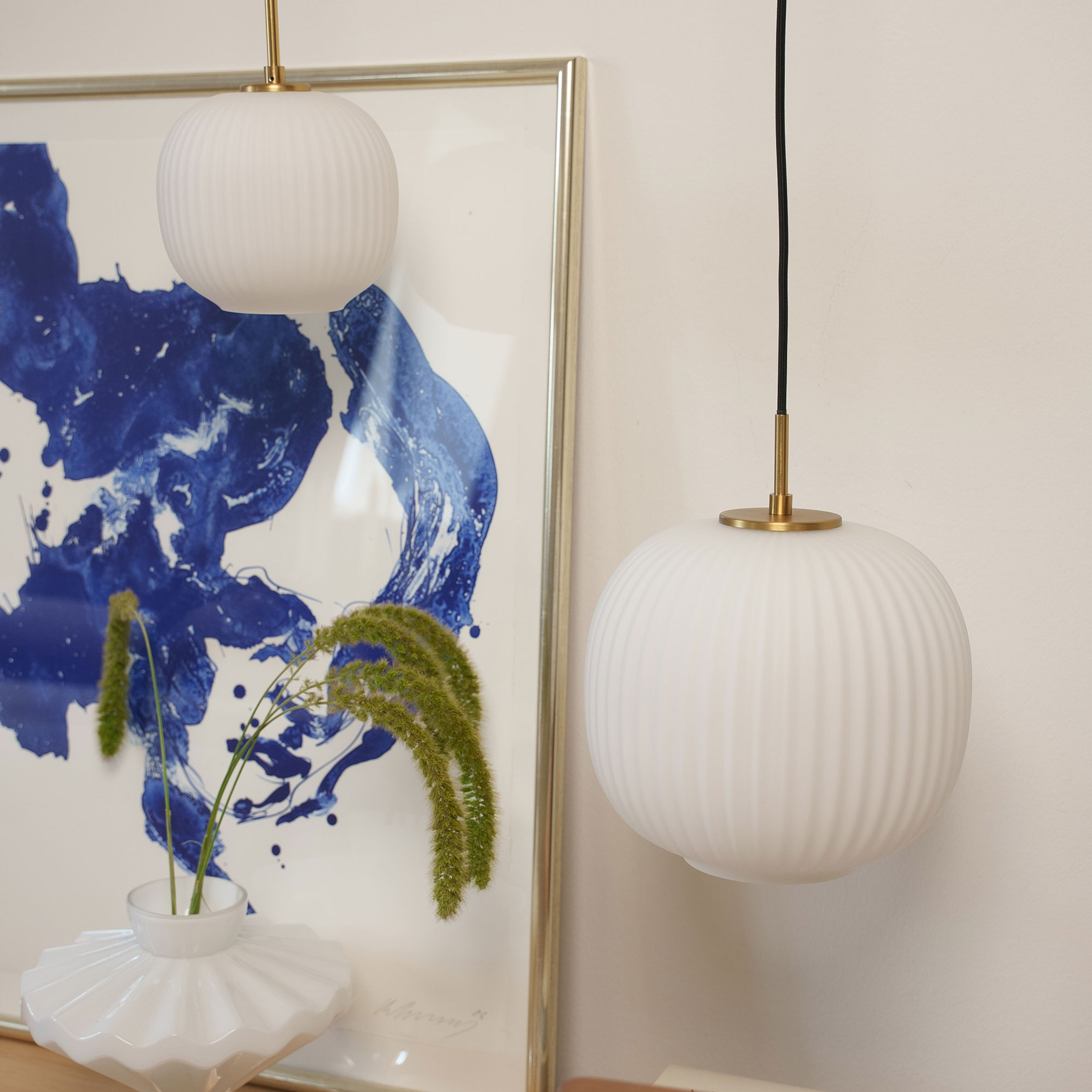 Vibra taklampe 26 cm, opal