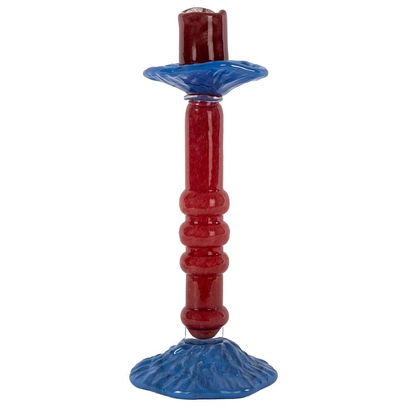 ljusstake 32 cm, vinröd