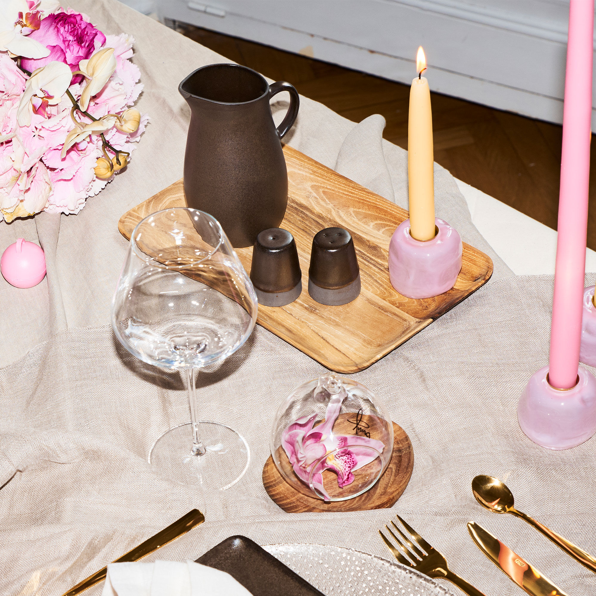 Salt/pepparset metallisk brun