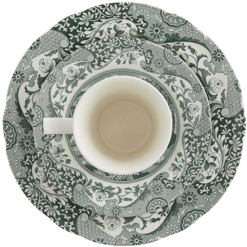 Heritage Green Italian stel 12 dele, grøn/hvid