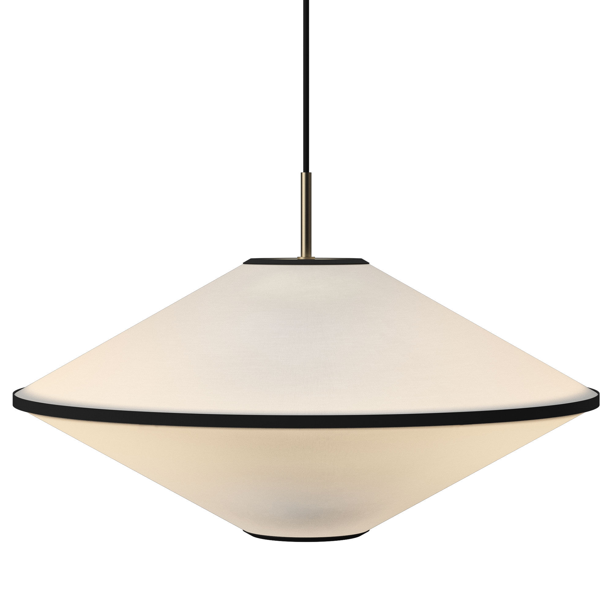 Tafta pendellampa 52 cm, svart/off