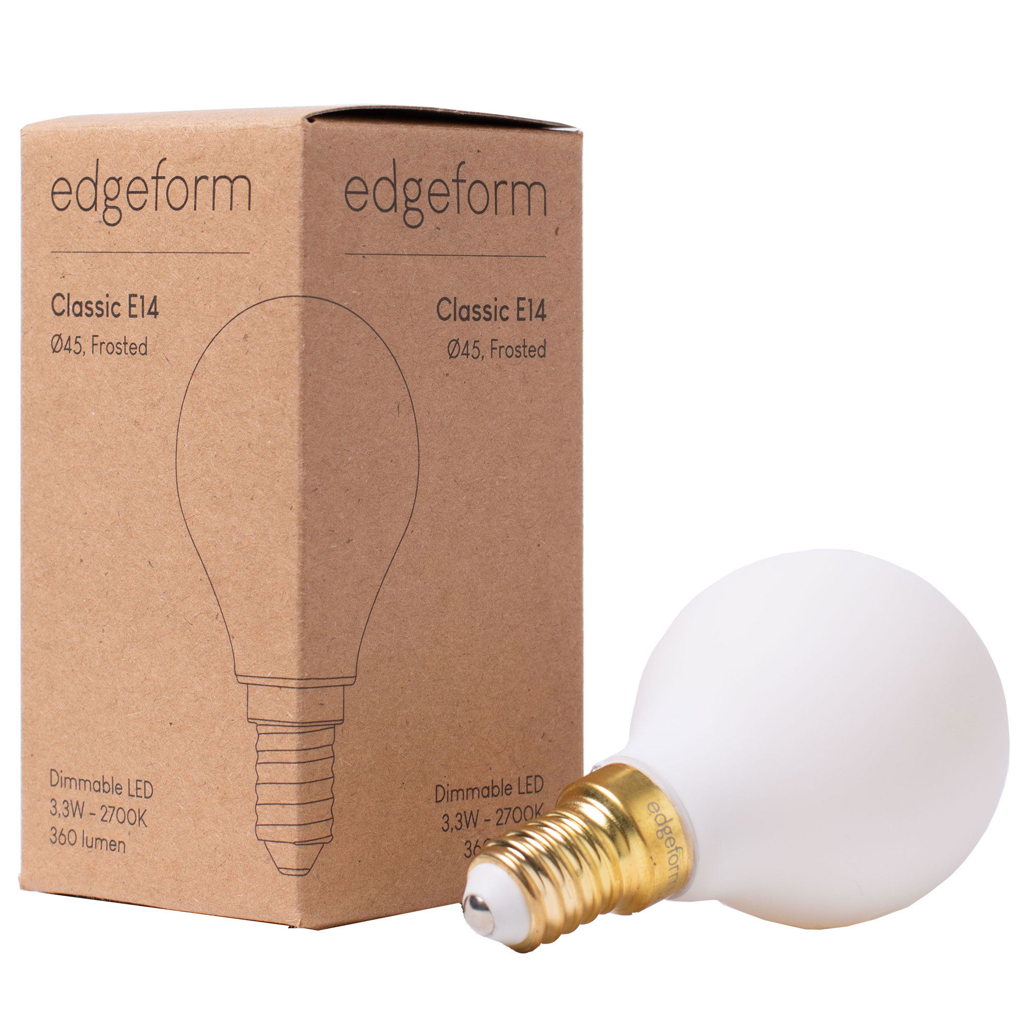 Edgeform Classic E14 Dæmpbar lyskilde 3,3 W 4,5 cm, mat glas