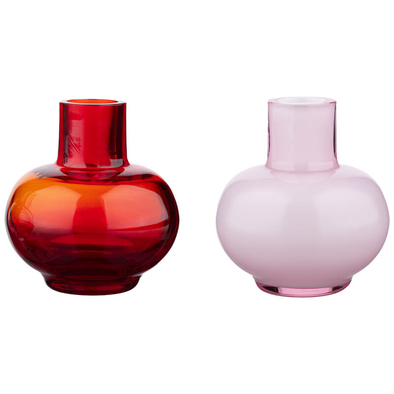 minivaser 2 st, rubinröd/rosa