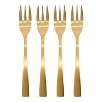 Kultaiset kakkuhaarukat 4-pakkaus, kulta