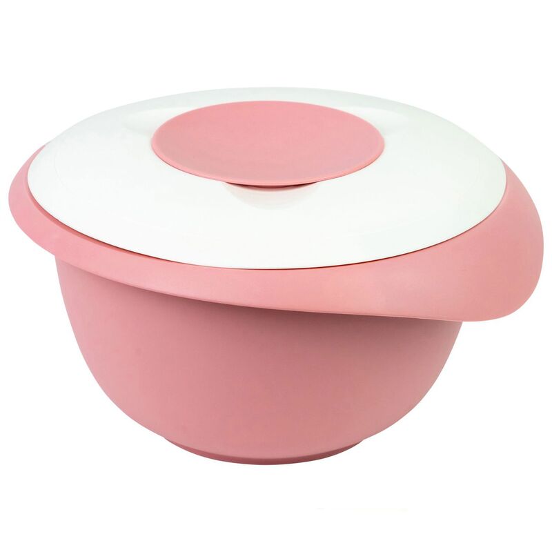 Røreskål 2,5 liter, hvid/pink