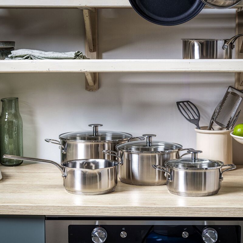 Grydesæt 4 dele, rustfrit stål