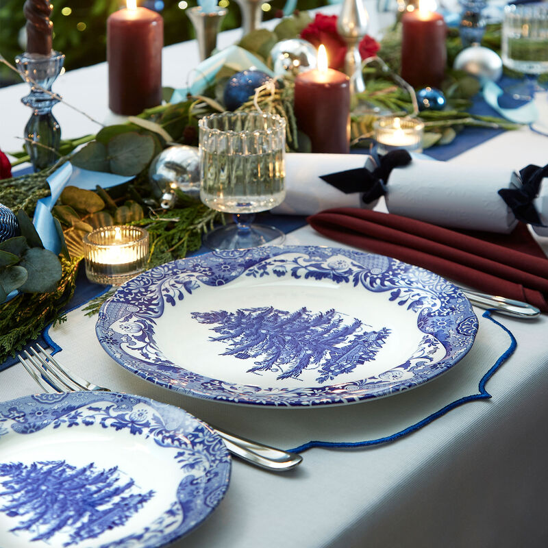 Blue Italian Christmas Tree Lautanen 27 cm