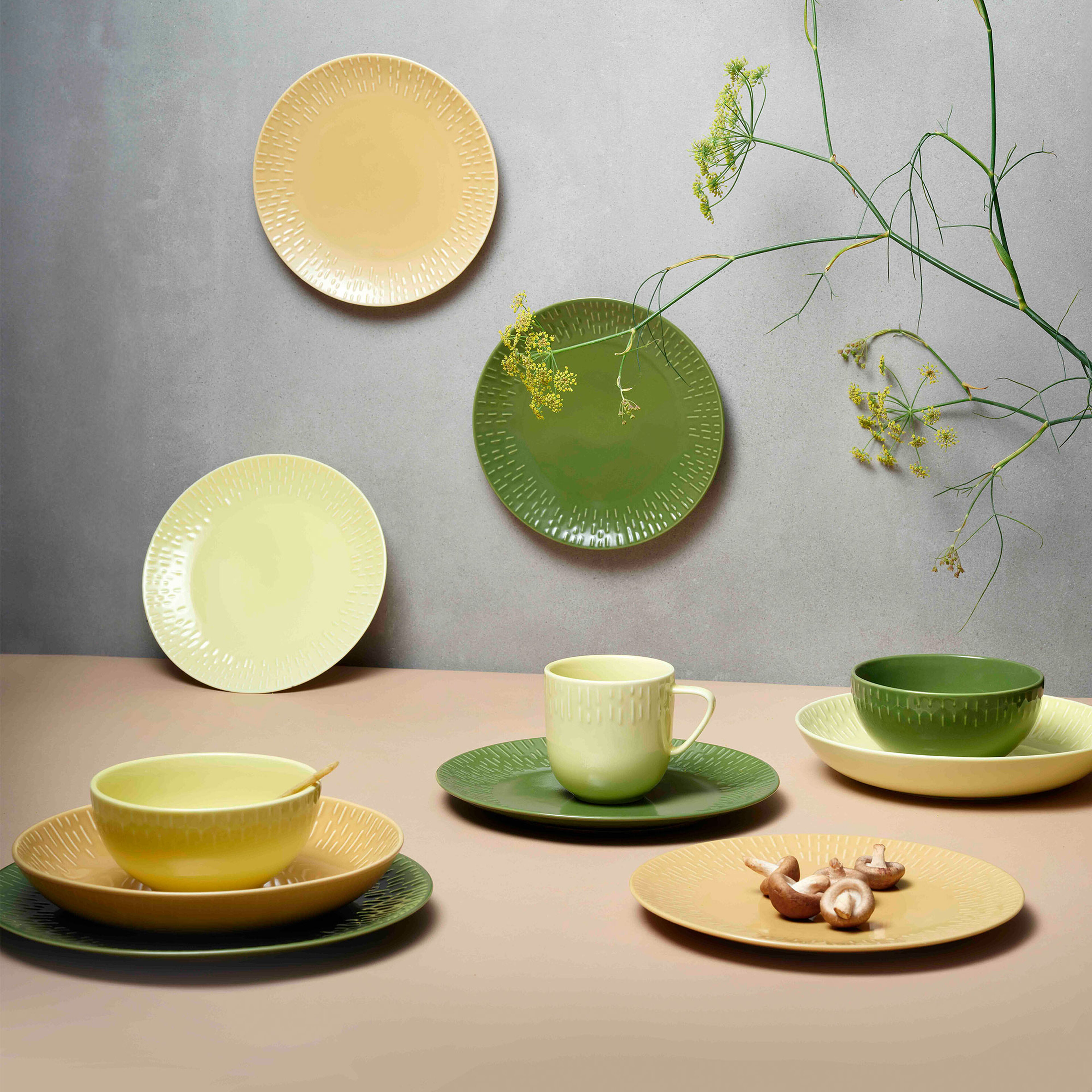 Confetti desserttallerken 21 cm, lemon