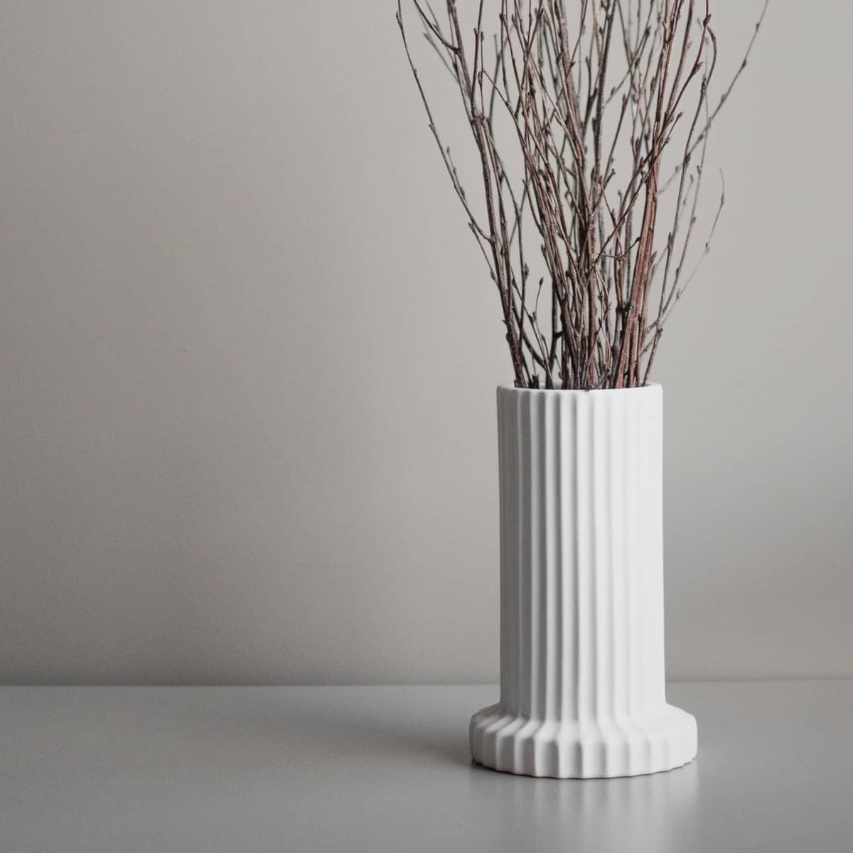 Stripe maljakko, shiny white